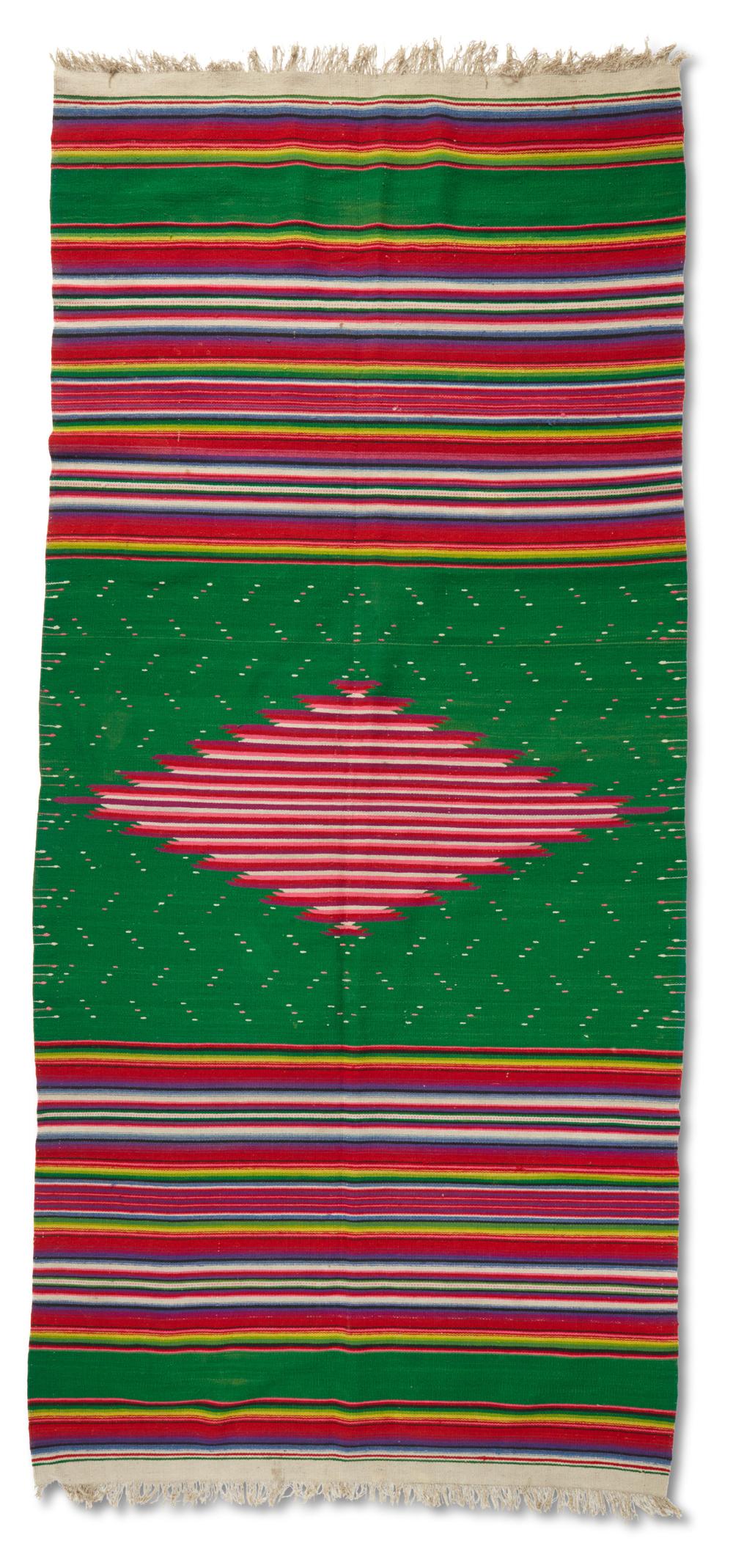 Appraisal: A Mexican Saltillo blanket Mid- th century Woven in green