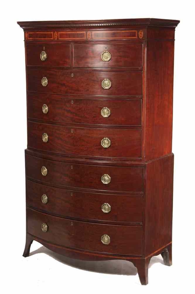 Appraisal: GEORGE III CHEST ON CHEST - Very Fine George III