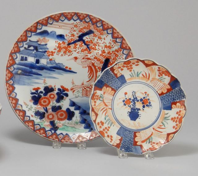 Appraisal: TWO PIECES OF JAPANESE IMARI PORCELAIN Second Half of the