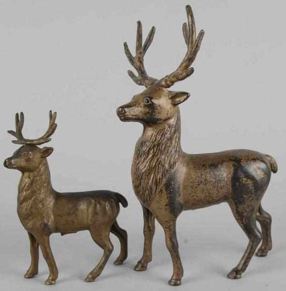 Appraisal: Lot of Cast Iron Standing Deer Still Banks Description Both