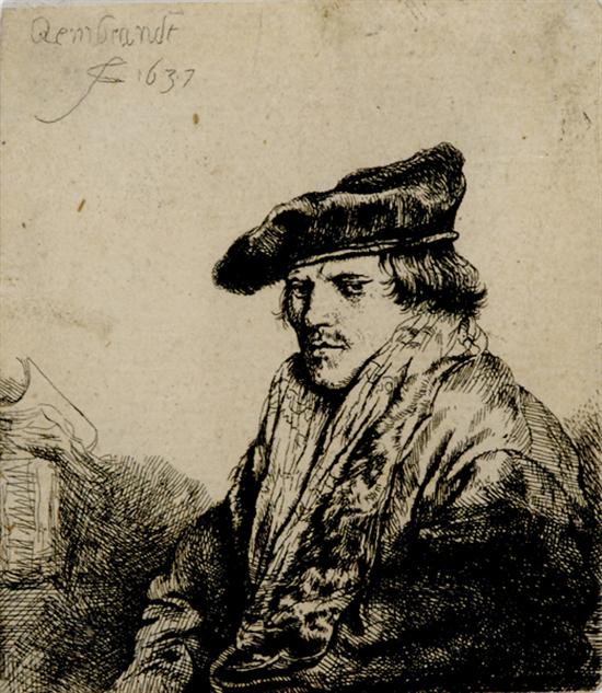 Appraisal: Rembrandt van Rijn after Dutch - A YOUNG MAN IN