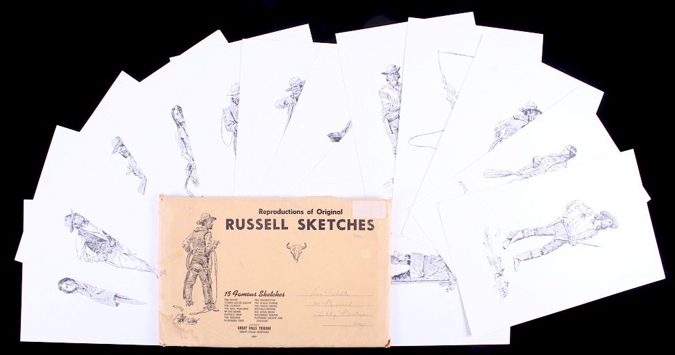 Appraisal: Charles Russell Famous Sketches Offered for auction in this lot