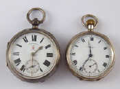 Appraisal: Two silver cased pocket watches English lever and acme lever