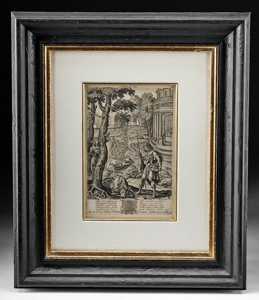 Appraisal: Framed Wenceslaus Hollar Etching - Virgil's Georgics Wenceslaus Hollar Czechoslovakian