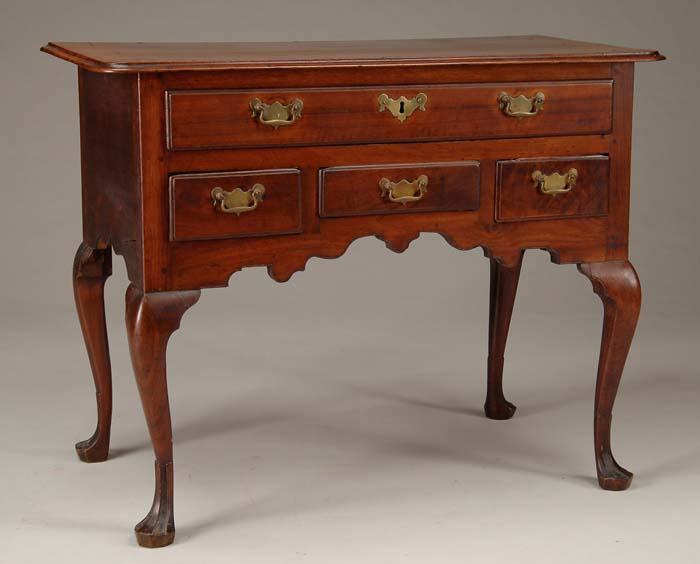 Appraisal: HOOPES FAMILY QUEEN ANNE CARVED WALNUT DRESSING TABLE Pennsylvania Circa