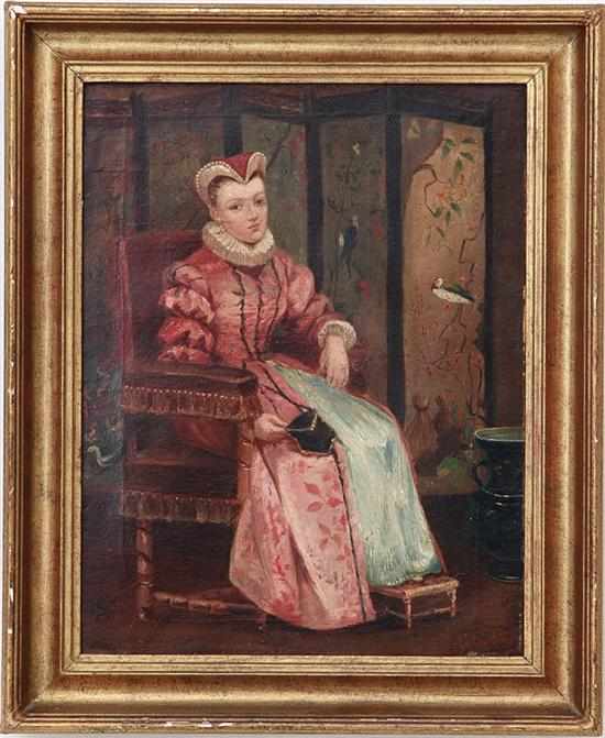 Appraisal: Continental school early th century PORTRAIT OF YOUNG WOMAN oil