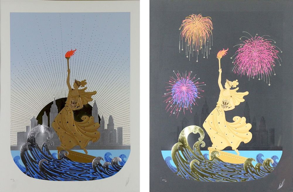 Appraisal: ERTE Lot of Two Serigraphs Statue of Liberty Suite To