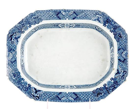 Appraisal: Chinese Export Fitzhugh deep platter circa - wide flared rim