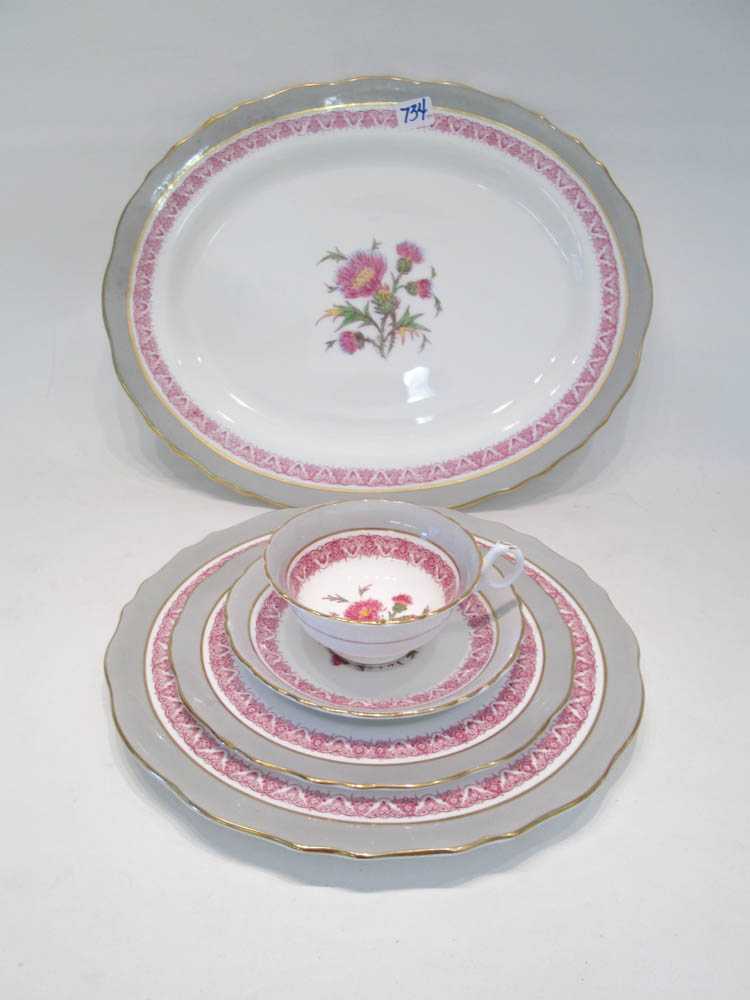 Appraisal: ROYAL CAULDON JESDON CHINA SET ninety-five pieces V comprised of