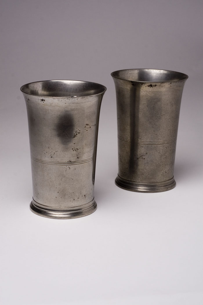 Appraisal: PAIR OF PEWTER BEAKERS TIMOTHY BOARDMAN - New York City