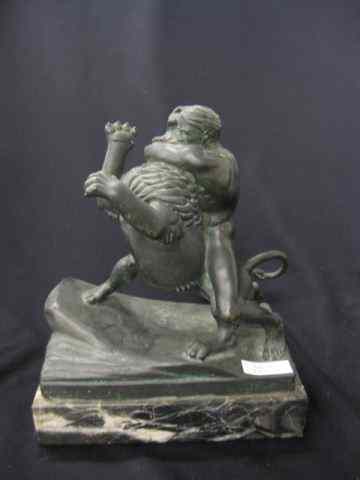 Appraisal: Deco Bronze of David the Lion marble base - ''