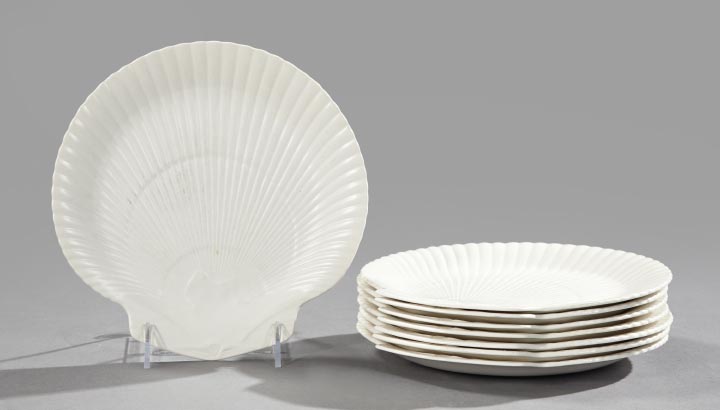 Appraisal: Set of Eight Wedgwood Matte White Seafood Plates second quarter