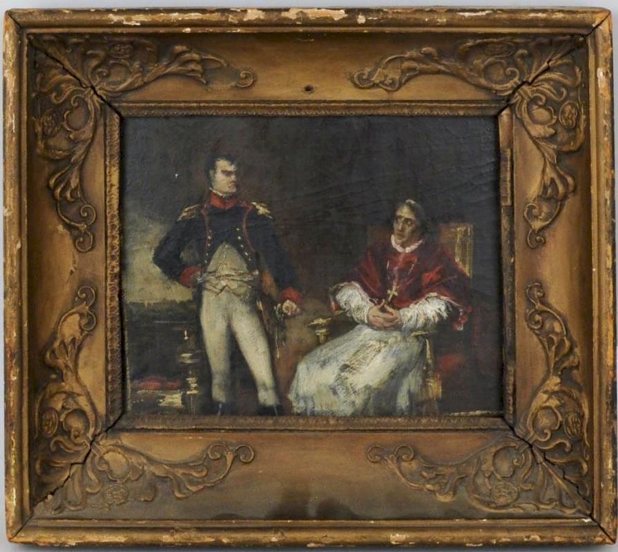 Appraisal: Probably French School Napoleon and Pope O C Probably French