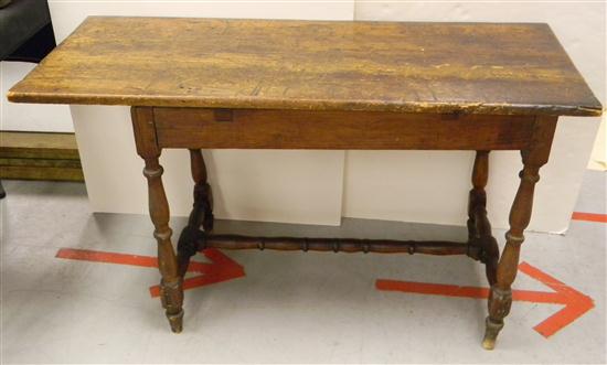 Appraisal: th C pine tavern form table with early elements round