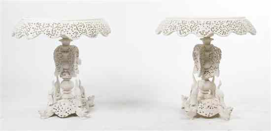 Appraisal: A Pair of Burmese Carved Occasional Tables each having a