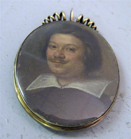 Appraisal: Portrait miniature of a Cromwellian gentleman set in an oval