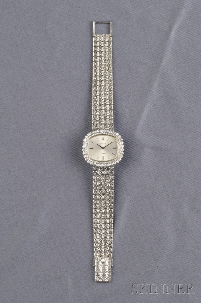 Appraisal: Lady's kt White Gold and Diamond Orchid Wristwatch Rolex the