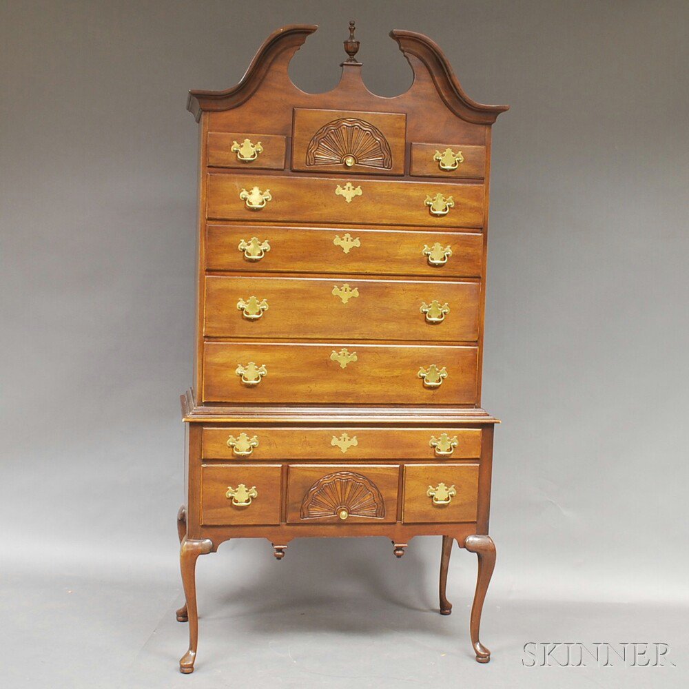 Appraisal: Reproduction Queen Anne-style High Chest ht wd dp in Estimate