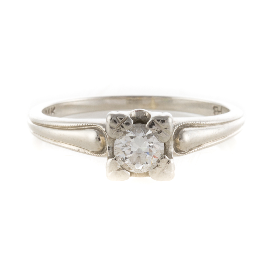 Appraisal: A White Gold Diamond Engagement Ring K white gold ring