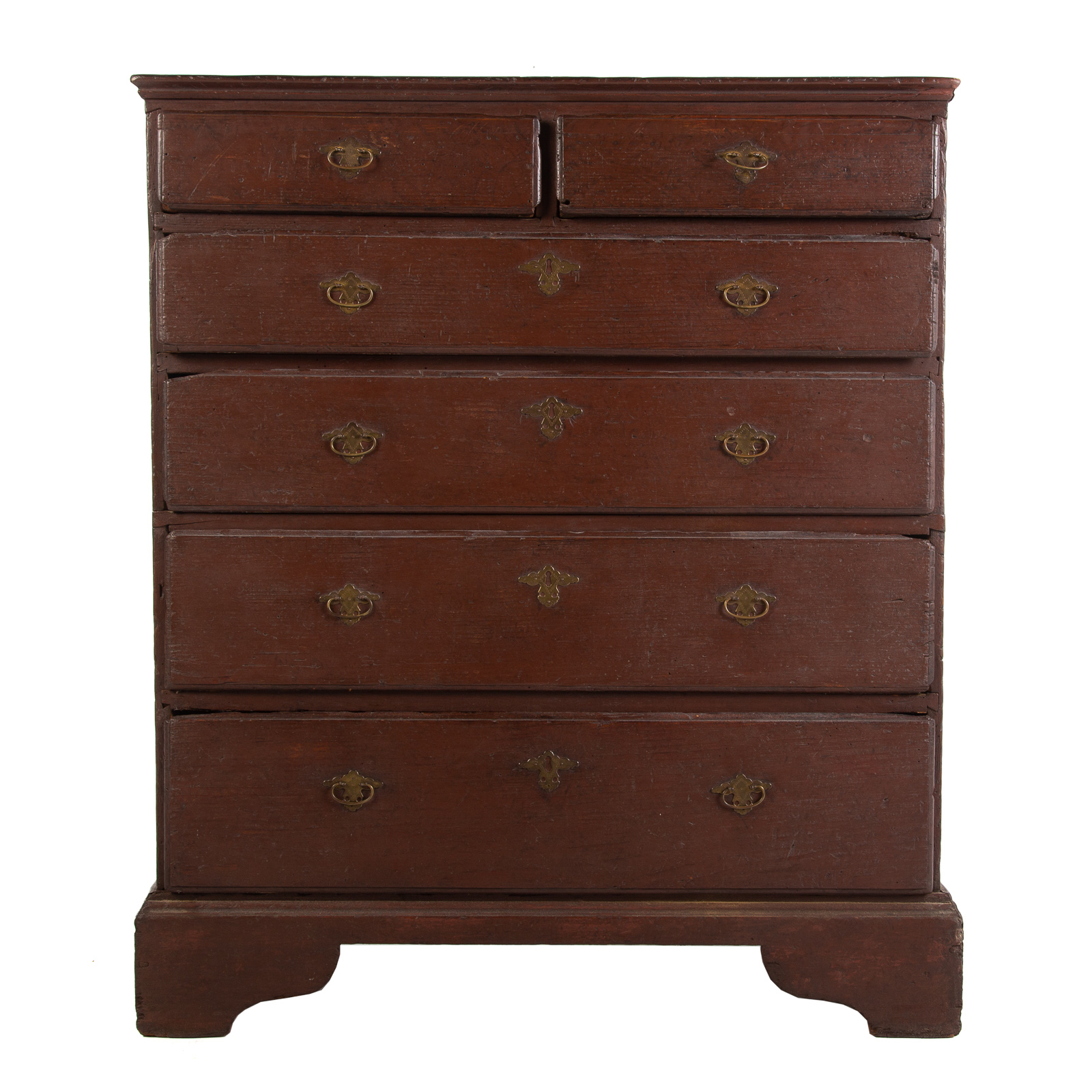 Appraisal: QUEEN ANNE PAINTED PINE CHEST OF DRAWERS Circa two short