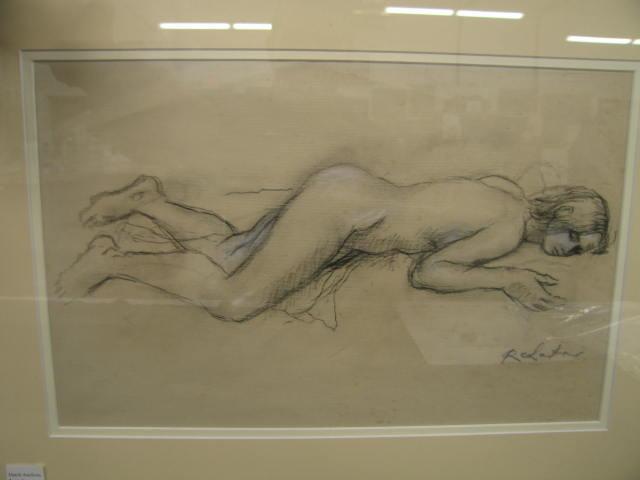 Appraisal: Roman Chatou Drawing of a Nude Woman at rest well