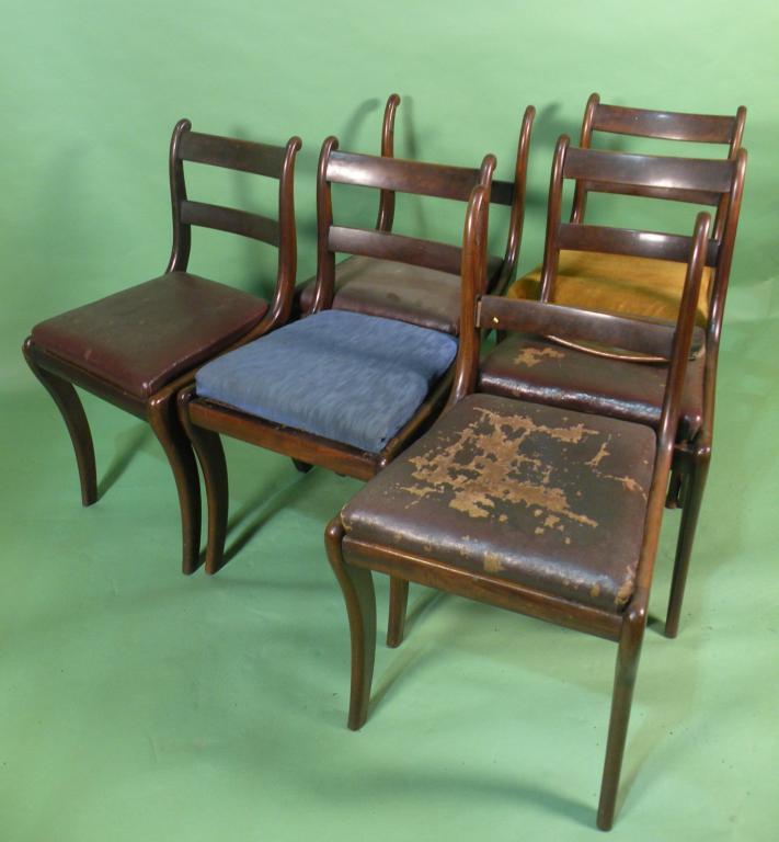 Appraisal: A set of six Regency mahogany bar back dining chairs