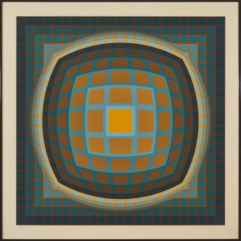 Appraisal: Victor Vasarely - FROM ENIGMES Hungarian French Colour silkscreen on