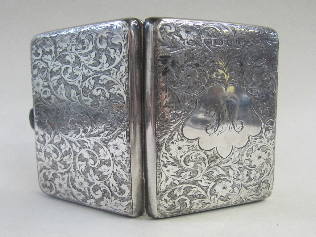 Appraisal: Silver note card case Birmingham