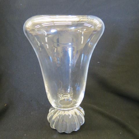 Appraisal: Libbey Crystal Vase optic foot fold in rim model excellent