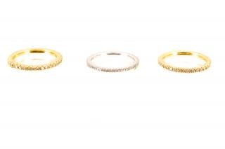 Appraisal: Diamond Eternity Bands in k Gold A set of three