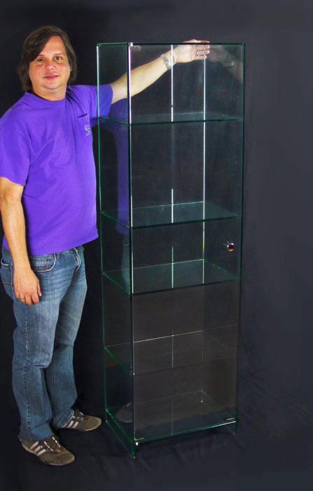 Appraisal: ALL GLASS DISPLAY CABINET Heavy glass door sides top bottom