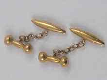 Appraisal: A pair of hallmarked ct gold cufflinks c marks rubbed