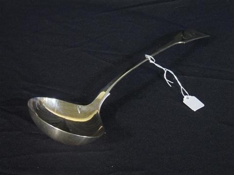 Appraisal: LARGE SILVER-PLATE LADLE Marked EP and with other marks of