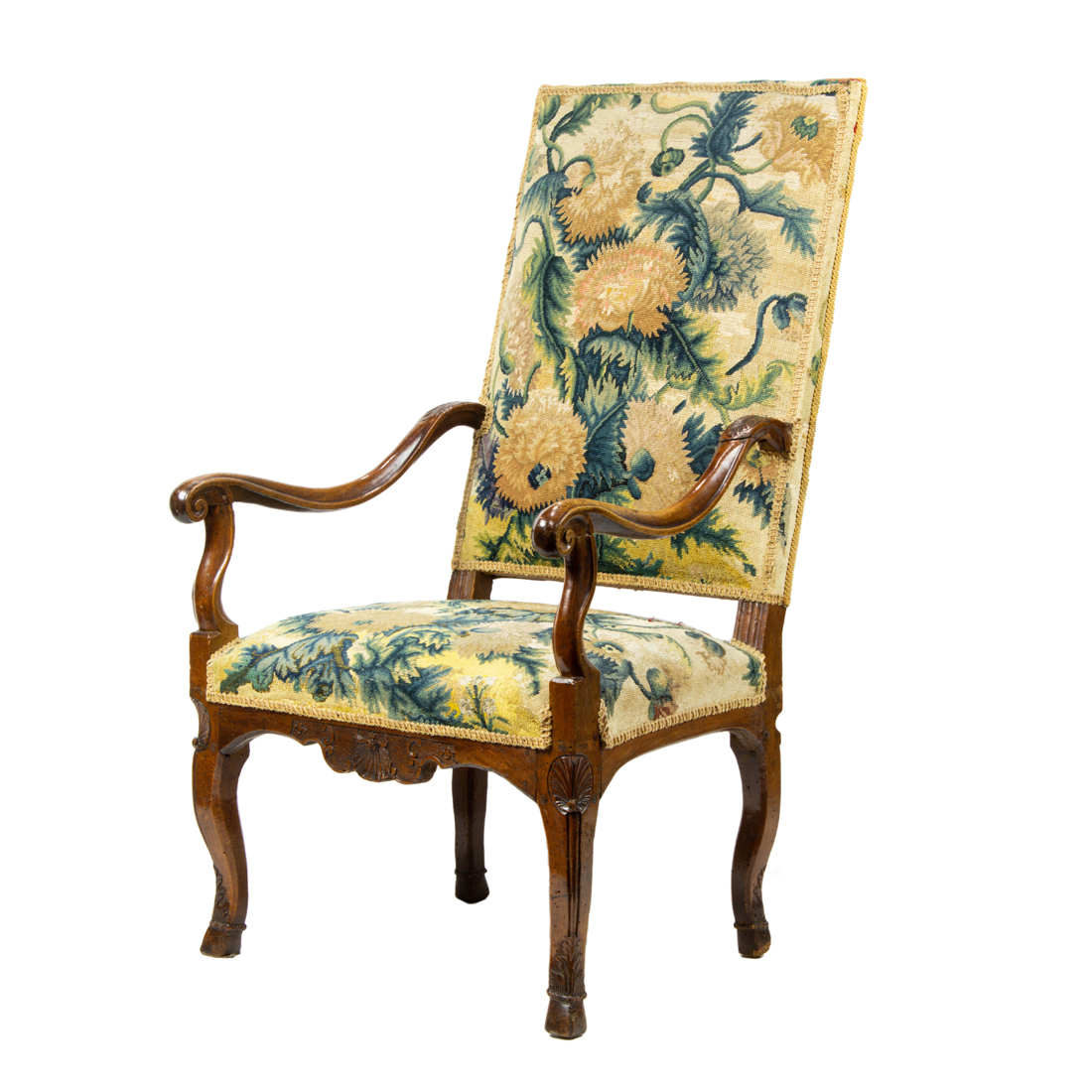 Appraisal: A FRENCH CARVED HALL CHAIR CIRCA A French carved hall