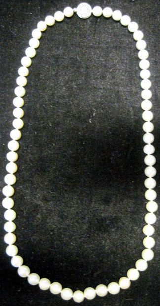 Appraisal: Lady's strand pearls Bailey Banks BiddleWhite gold clasp each pearl