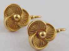 Appraisal: A pair of French hallmarked carat gold earrings designed as