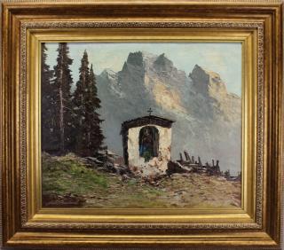 Appraisal: Signed Early th C Shrine in the French Alps Signed