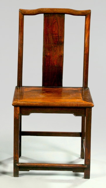 Appraisal: Chinese Solid Rosewood Sidechair mid- th century the back crest