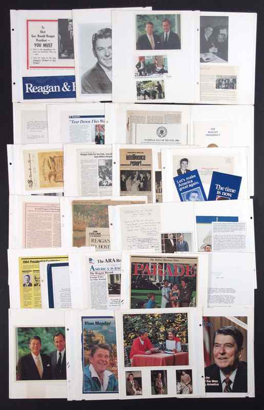 Appraisal: COLLECTION OF REAGAN MEMORABILIA INCLUDING AUTOGRAPHS Collection of letters newspaper