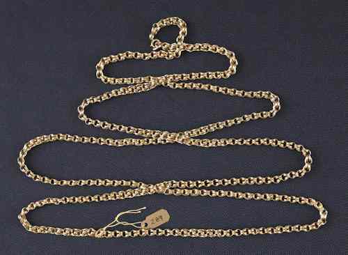 Appraisal: K yellow gold early chain l dwt