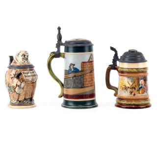 Appraisal: Three Piece Lot of Vintage Steins Three Piece Lot of