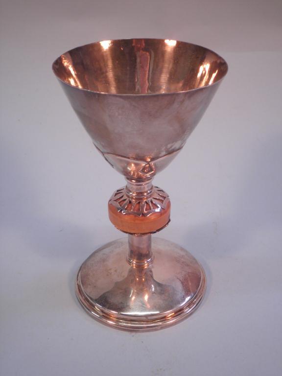 Appraisal: A white metal goblet in the Arts Crafts style with