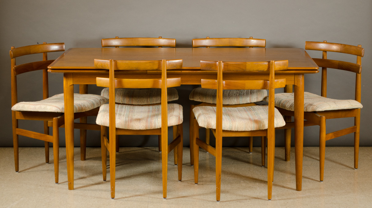 Appraisal: DANISH MID CENTURY MODERN TEAK DINING TABLE AND CHAIR SET