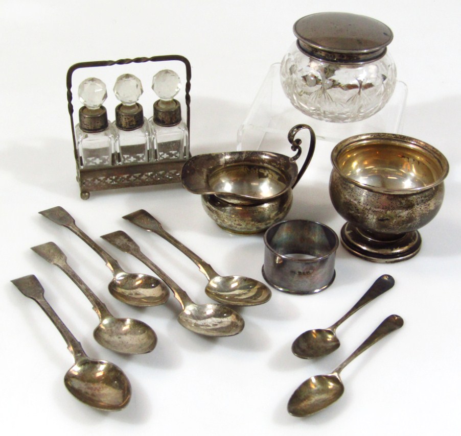 Appraisal: Various silver to include George V and other flatware miniature