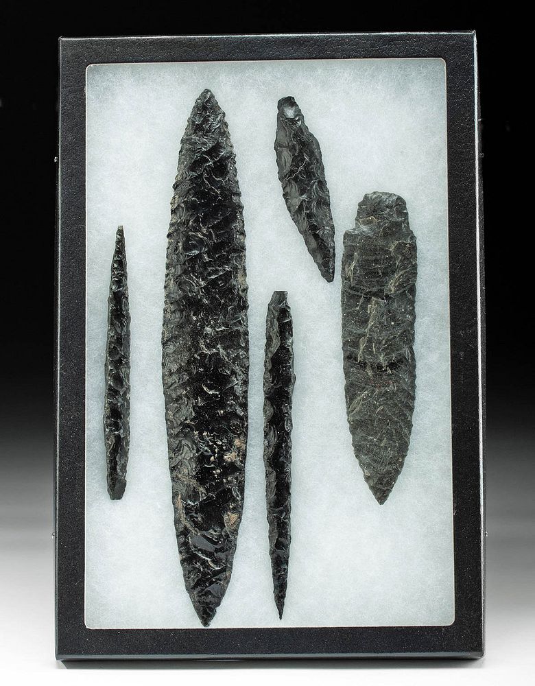 Appraisal: Lot of Colima Obsidian Spearheads Pre-Columbian West Mexico Colima ca