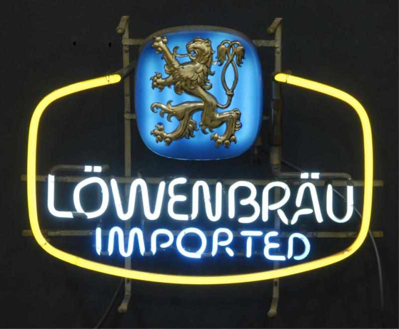 Appraisal: Lowenbrau Imported Neon Sign Description s Munich Germany to present