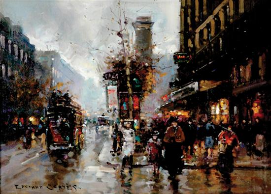 Appraisal: Edouard Leon Cortes French - LES GRAND BOULEVARDS circa oil