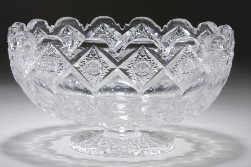 Appraisal: American Brilliant Cut Glass Center Bowl with scalloped rim elegant