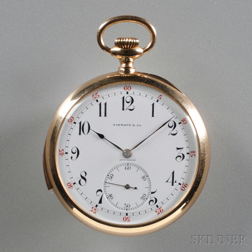 Appraisal: Tiffany Company kt Gold Open Face Minute-repeater Touchon Company Switzerland