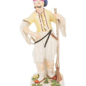 Appraisal: A Meissen Porcelain Figure of a Caucasian Soldier Modeled by